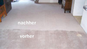 Teppichboden vor und nach der Teppichbodenreinigung